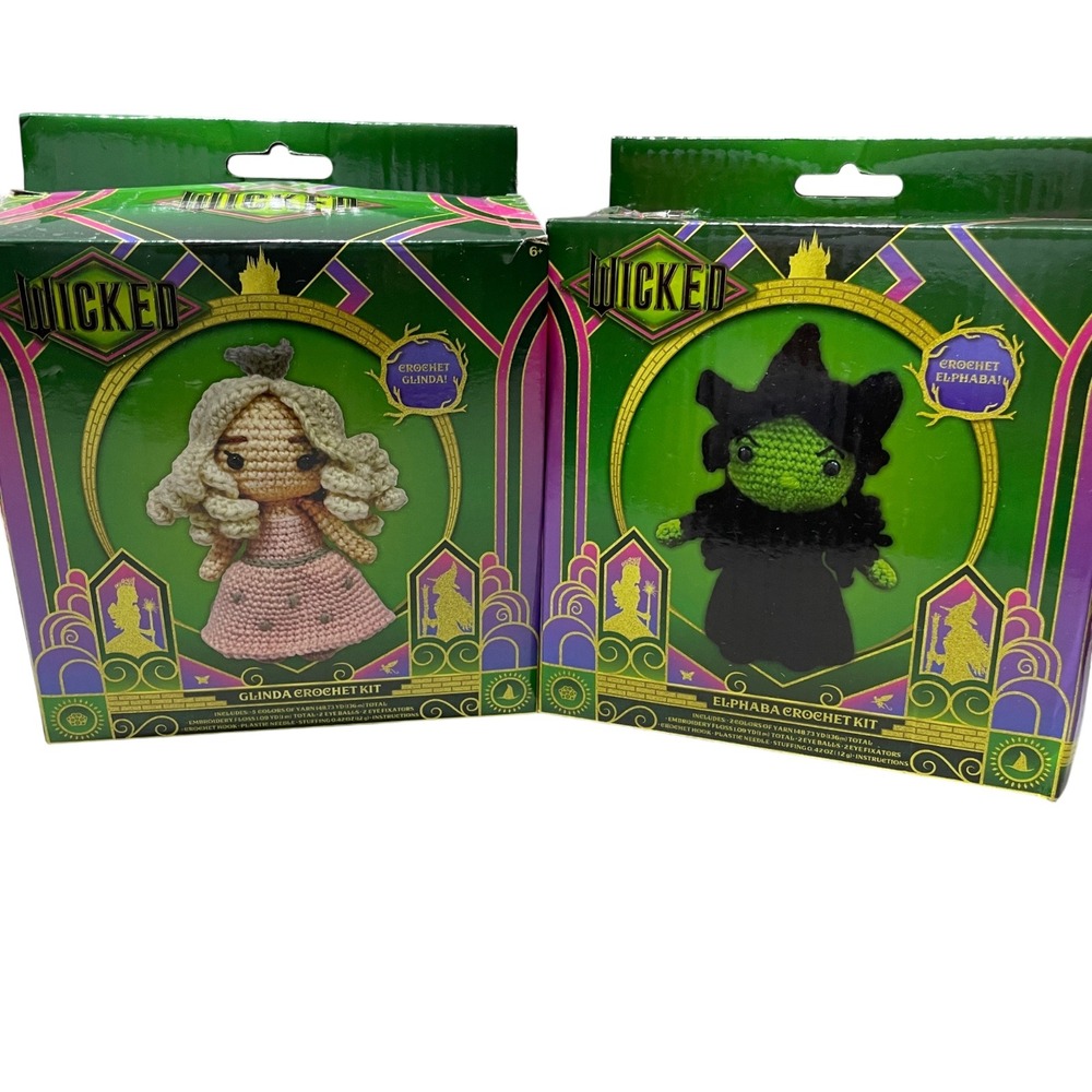 Wicked Crochet Kit Set Elphaba and Glinda Everything Included